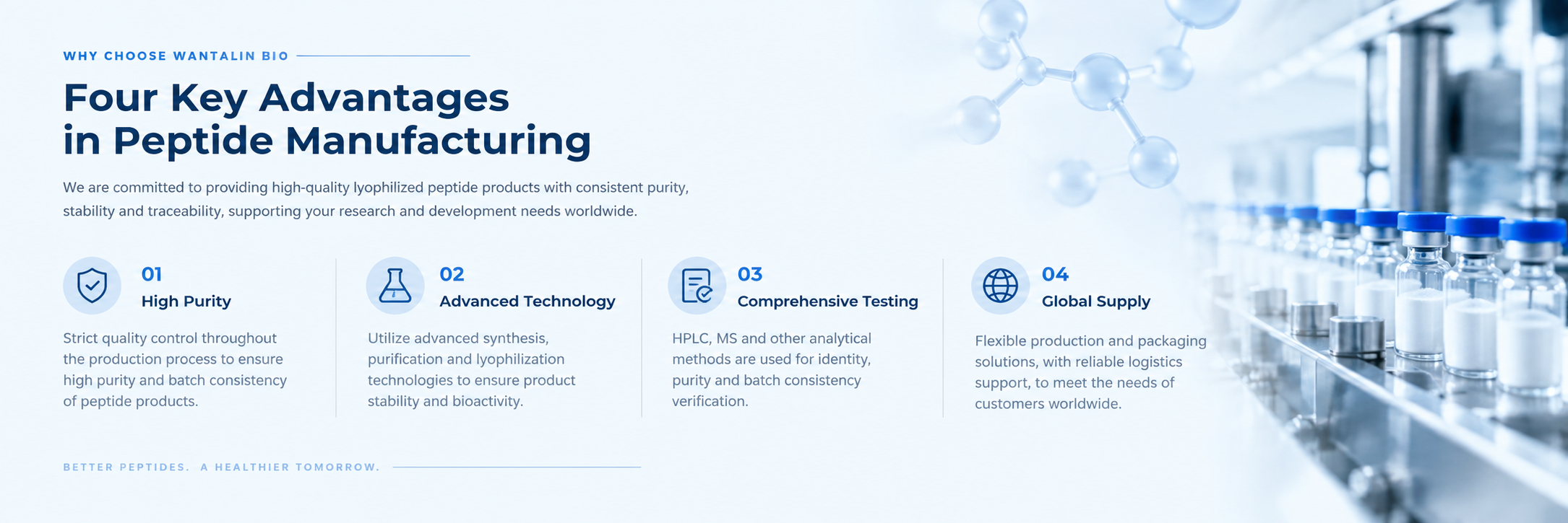 Four key advantages in peptide manufacturing