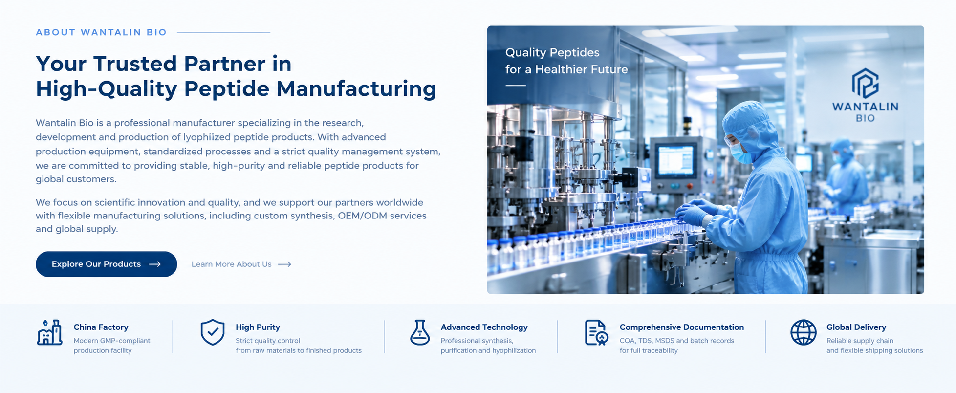 Wantalin Bio trusted partner in high-quality peptide manufacturing