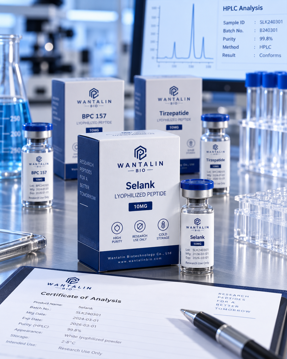 Wantalin peptide product with certificate of analysis context